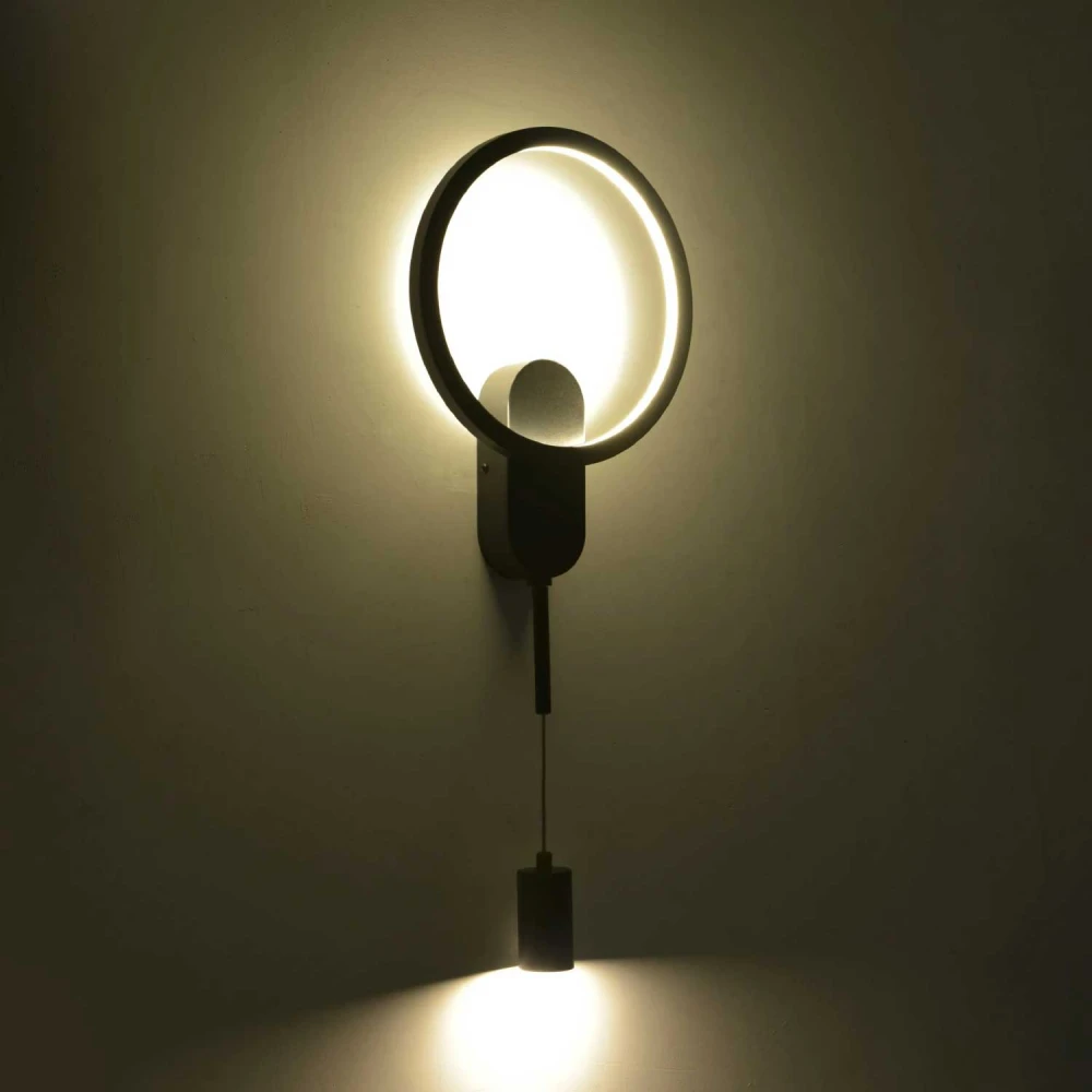 ΕΠΙΤΟΙΧΙΟ ΦΩΤΙΣΤΙΚΟ LED ACA KY011BFBK LOOP ΑΜΜΩΔΕΣ ΜΑΥΡΟ ΑΛΟΥΜΙΝΙΟ + ΣΙΛΙΚΟΝΗ 15W 2800K-3200K-4000K 480 LM IP20 250MM