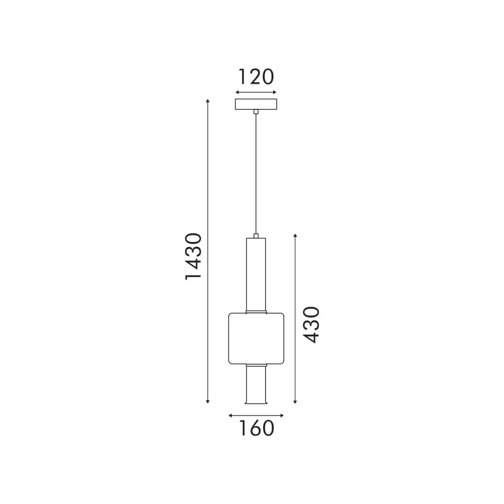ΚΡΕΜΑΣΤΟ ΦΩΤΙΣΤΙΚΟ ACA HM250261C ΧΡΥΣΟ ΔΙΑΦΑΝΕΣ COB 5W 3000K IP20 D16XH120CM VYRA