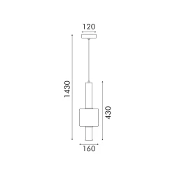 ΚΡΕΜΑΣΤΟ ΦΩΤΙΣΤΙΚΟ ACA HM250261C ΧΡΥΣΟ ΔΙΑΦΑΝΕΣ COB 5W 3000K IP20 D16XH120CM VYRA