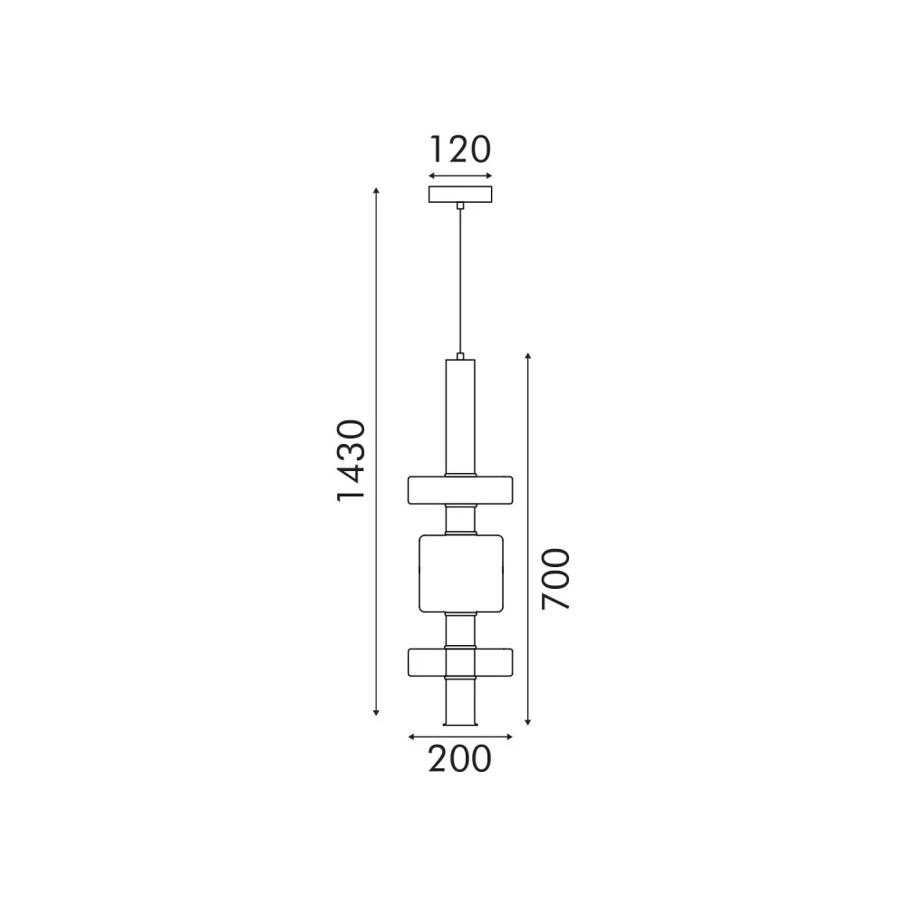 ΚΡΕΜΑΣΤΟ ΦΩΤΙΣΤΙΚΟ ACA HM250263BC ΜΑΥΡΟ ΔΙΑΦΑΝΕΣ COB 5W 3000K IP20 D20XH120CM VYRA