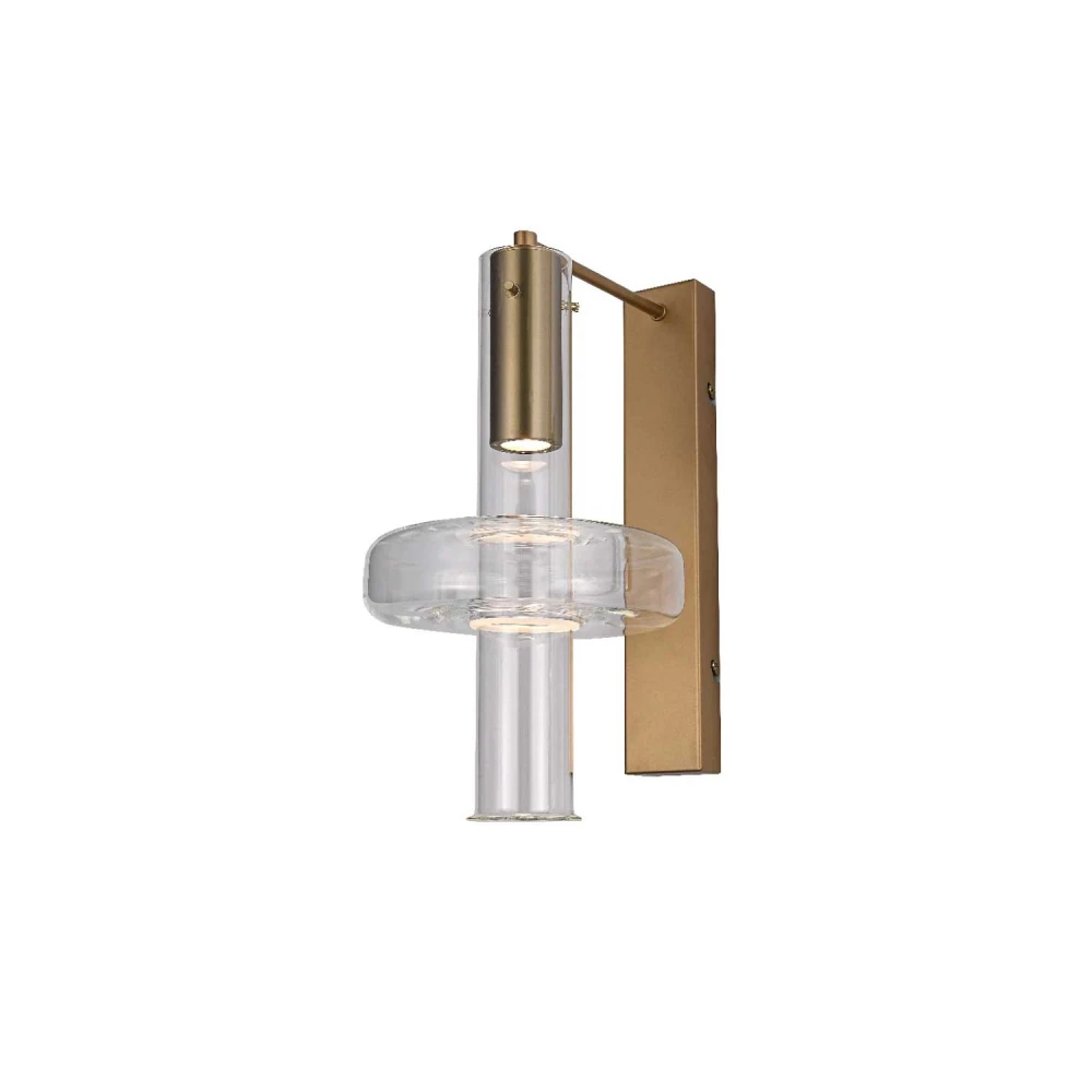 ΦΩΤΙΣΤΙΚΟ ΤΟΙΧΟΥ ACA HM25026B ΧΡΥΣΟ ΔΙΑΦΑΝΕΣ COB 5W 3000K IP20 L22XW28XH38CM VYRA