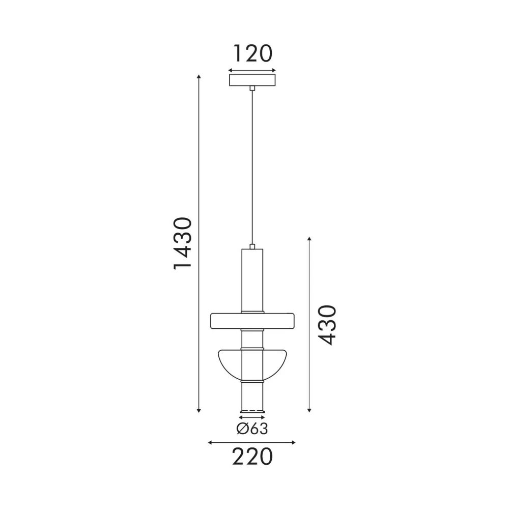 ΚΡΕΜΑΣΤΟ ΦΩΤΙΣΤΙΚΟ ACA HM25026GC ΧΡΥΣΟ ΔΙΑΦΑΝΕΣ COB 5W 3000K IP20 D20XH120CM VYRA