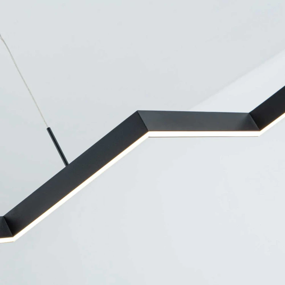 ΚΡΕΜΑΣΤΟ ΦΩΤΙΣΤΙΚΟ LED ACA KY011AD25BK ZIGZAG ΑΜΜΩΔΕΣ ΜΑΥΡΟ ΑΛΟΥΜΙΝΙΟ + ΣΙΛΙΚΟΝΗ 30W 2800K-3200K-4000K 1200LM IP20 1200MM