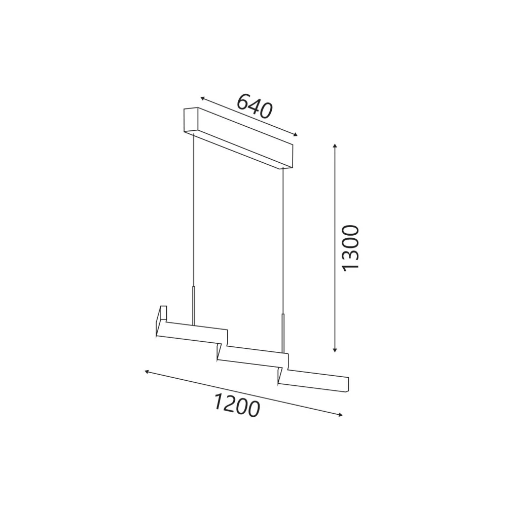 ΚΡΕΜΑΣΤΟ ΦΩΤΙΣΤΙΚΟ LED ACA KY011AD25BK ZIGZAG ΑΜΜΩΔΕΣ ΜΑΥΡΟ ΑΛΟΥΜΙΝΙΟ + ΣΙΛΙΚΟΝΗ 30W 2800K-3200K-4000K 1200LM IP20 1200MM