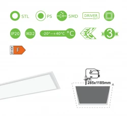 ΦΩΤΙΣΤΙΚΟ ΠΑΝΕΛ LED SMD ACA KOVAR301203665 ΛΕΥΚΟ 36W 6500K 3600LM CRI≥80 IP20 295X1195X30MM