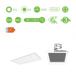 ΦΩΤΙΣΤΙΚΟ ΠΑΝΕΛ LED SMD ACA KOVAR30602465 ΛΕΥΚΟ 24W 6500K 2400LM CRI≥80 IP20 295X595X30MM