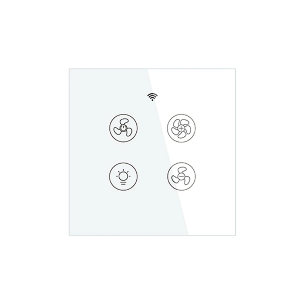 WIFI  ΔΙΑΚΟΠΤΗΣ ΑΝΕΜΙΣΤΗΡΑ + ΦΩΤΟΣ ΛΕΥΚΟ N+L 86*86mm ACA