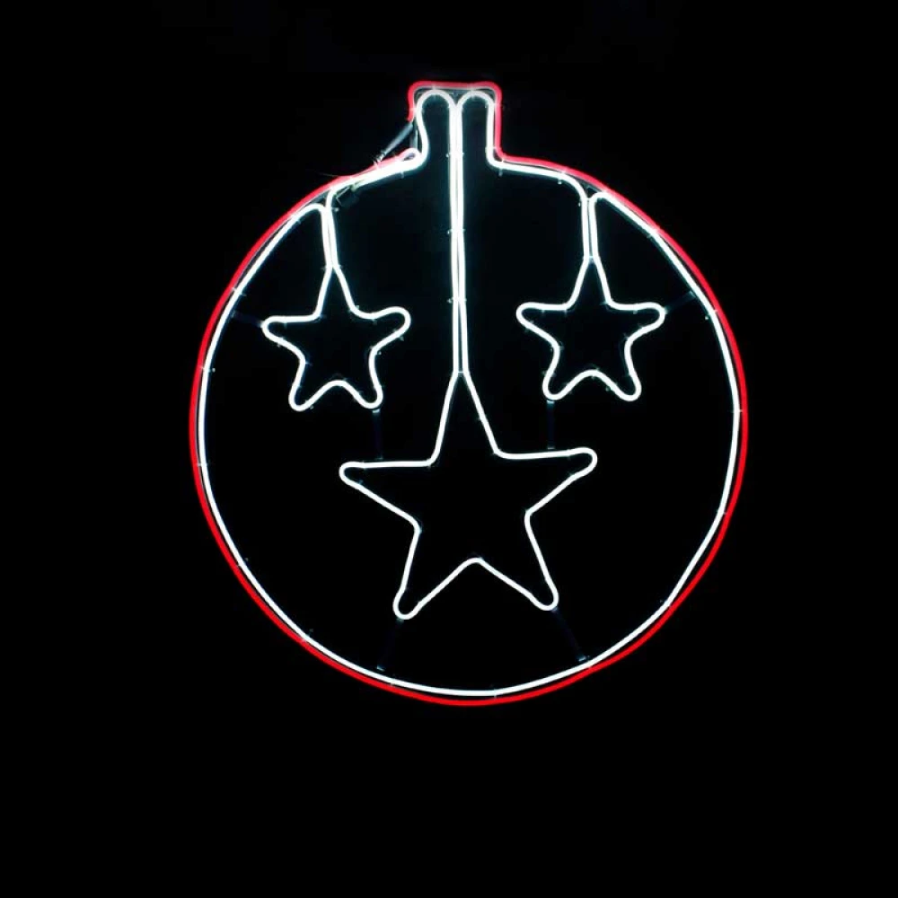 STAR BALL 700 NEON LED 7m NEON DOUBLE SMD ΚΟΚΚΙΝΟ+CW ΣΤΑΘΕΡΑ., IP44, 60X67CM, 1.5m ΚΑΛΩΔΙΟ - ACA Christmas