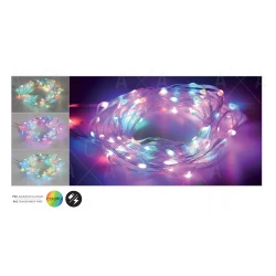 LED ΛΑΜΠΑΚΙΑ ΣΕ ΣΕΙΡΑ “SMART APP” 200RGB LED SMART STRING CONNECTABLE, 10m, USB, REMOTE & APP, IP44, 3m ΚΑΛΩΔΙΟ ΤΡΟΦΟΔΟΣΙΑΣ - ACA Christmas