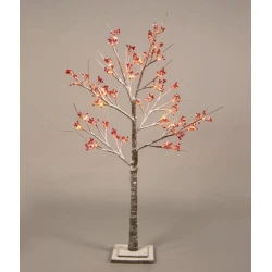 SNOW RED BERRY TREE (MEDIUM) 120CM Δεντράκι Με 48 LED IP44 - ACA Christmas