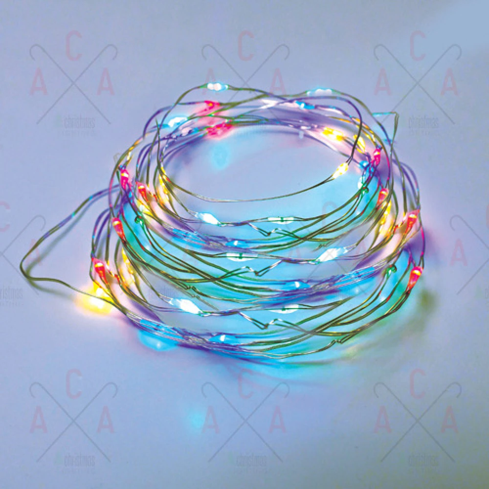 Fairy Lights 200 LED Mini Λαμπάκια σε Σειρά Ρεύματος , Ασημί Καλώδιο Χαλκού Και 8 Προγράμματα, RGBY 23m 6W IP44 - ACA Christmas