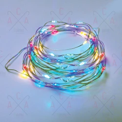 Fairy Lights 200 LED Mini Λαμπάκια σε Σειρά Ρεύματος , Ασημί Καλώδιο Χαλκού Και 8 Προγράμματα, RGBY 23m 6W IP44 - ACA Christmas