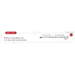 Fairy Lights 200 LED Mini Λαμπάκια σε Σειρά Ρεύματος , Ασημί Καλώδιο Χαλκού Και 8 Προγράμματα, RGBY 23m 6W IP44 - ACA Christmas