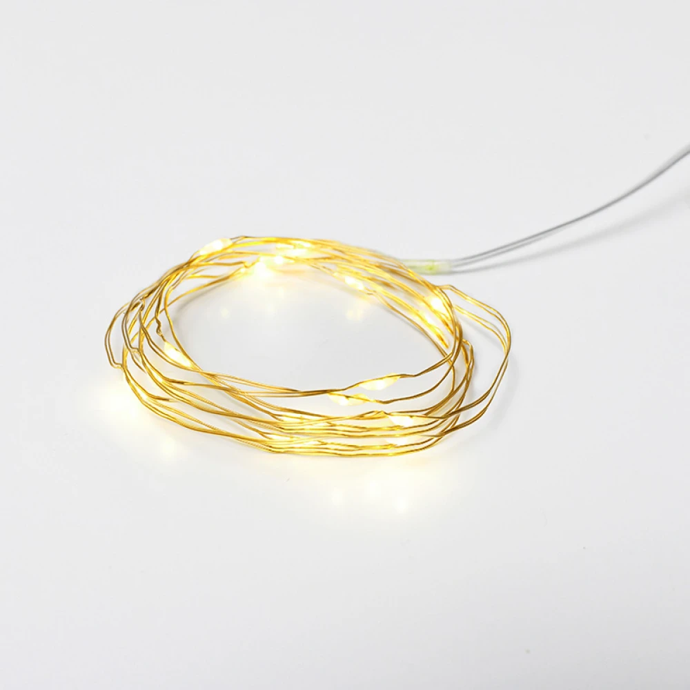 Fairy Lights Σειρά 20 LED Mini Λαμπάκια Μπαταρίας Με Χρονοδιακόπτη, Χρυσό Καλώδιο Χαλκού , Θερμό Λευκό 2xAA 2m 1.2W IP44 - ACA Christmas