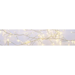 Fairy Lights 300 CLUSTER LED Λαμπάκια σε Σειρά Ρεύματος , Ασημί Καλώδιο Χαλκού Και 8 Προγράμματα, Θερμό Λευκό 3m+3m 6W IP44 - ACA Christmas