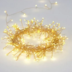 Fairy Lights 300 CLUSTER LED Λαμπάκια σε Σειρά Ρεύματος , Χρυσό Καλώδιο Χαλκού Και 8 Προγράμματα, Θερμό Λευκό 3m+3m 6W IP44 - ACA Christmas