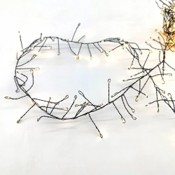 Fairy Lights 300 CLUSTER LED Λαμπάκια σε Σειρά Ρεύματος , Μαύρο Καλώδιο Χαλκού Και 8 Προγράμματα, Θερμό Λευκό 3m+3m 6W IP44 - ACA Christmas