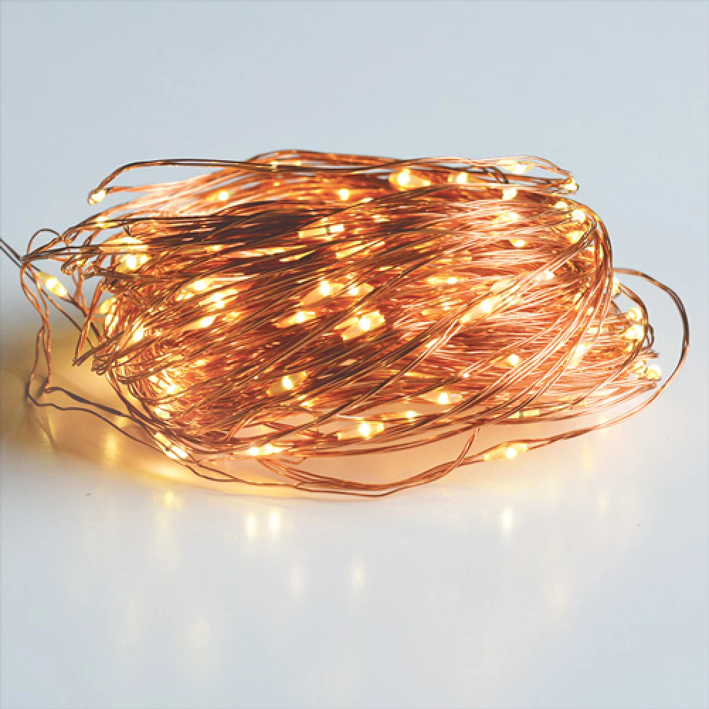 Fairy Lights 100 LED Λαμπάκια σε Σειρά Ρεύματος , Χάλκινο Καλώδιο Χαλκού Και 8 Προγράμματα, Θερμό Λευκό 10m+3m 1,8W IP44 - ACA Christmas