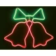 DΟUBLE BELLS Καμπάνες Κόκκινο - Πράσινο NEON LED 3m 300 LED IP44 - ACA Christmas