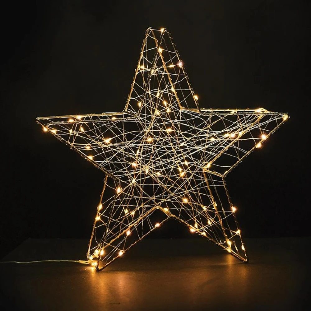 3D Copper Wire Metal Motifs Αστέρι Θερμό 80 mini LED IP44 - ACA Christmas