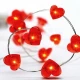 RED HEART 20 LED ΛΑΜΠΑΚΙΑ ΧΑΛΚΟΥ, ΚΟΚΚΙΝΟ, ΑΣΗΜΙ. ΚΑΛΩΔΙΟ & ΜΠΑΤΑΡΙΕΣ 2xAA, IP20, 2M+10CM, 1.2W - ACA