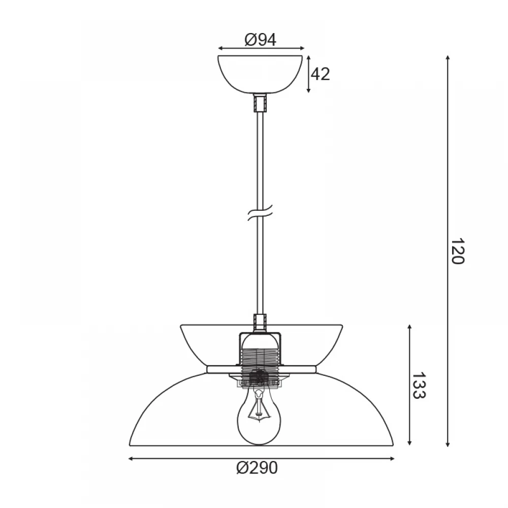 Κρεμαστό Φωτιστικό Μονόφωτο Μεταλλικό Σε Χρυσό Μπρονζέ Ø29cm 1xE27 AEOLUS - ACA Decor