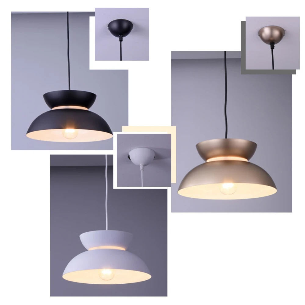 Κρεμαστό Φωτιστικό Μονόφωτο Μεταλλικό Σε Χρυσό Μπρονζέ Ø29cm 1xE27 AEOLUS - ACA Decor