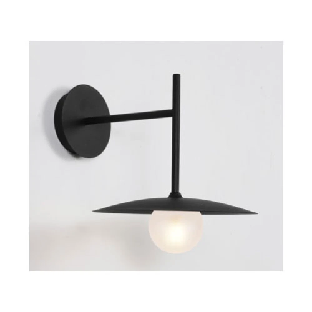 Επίτοιχο Φωτιστικό Μεταλλικό Με Γυαλί Αμμοβολή Σε Μαύρο Χρώμα 1x G9 AFINAR - Aca Decor