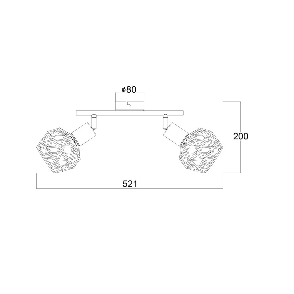 Σποτ Φωτιστικό Μεταλλικό Με Πλέγμα Σε Χάλκινο Χρώμα 2xE14 ALADDIN - ACA DECOR