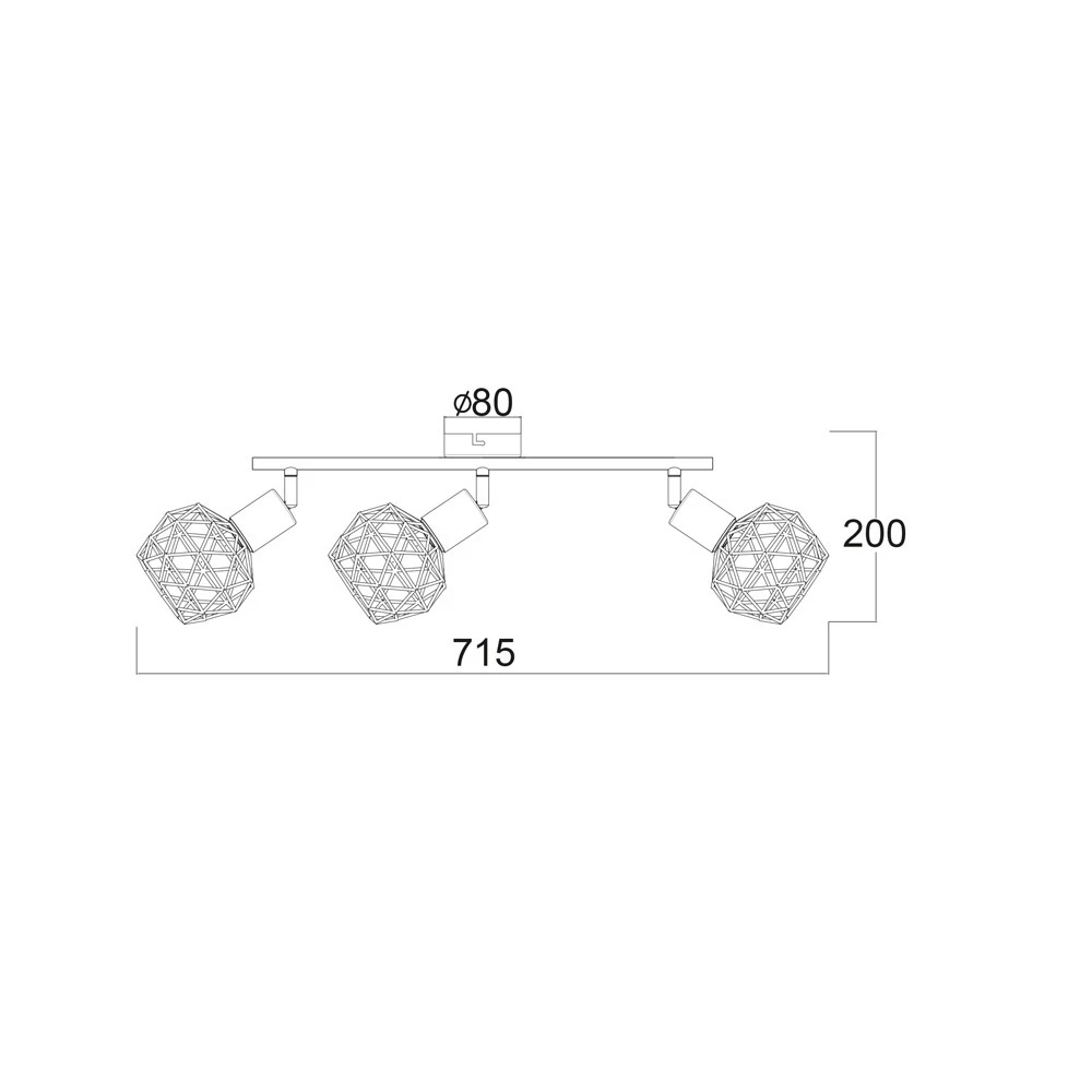 Σποτ Φωτιστικό Μεταλλικό Με Πλέγμα Σε Μαύρο Χρώμα 3xE14 ALADDIN - ACA DECOR