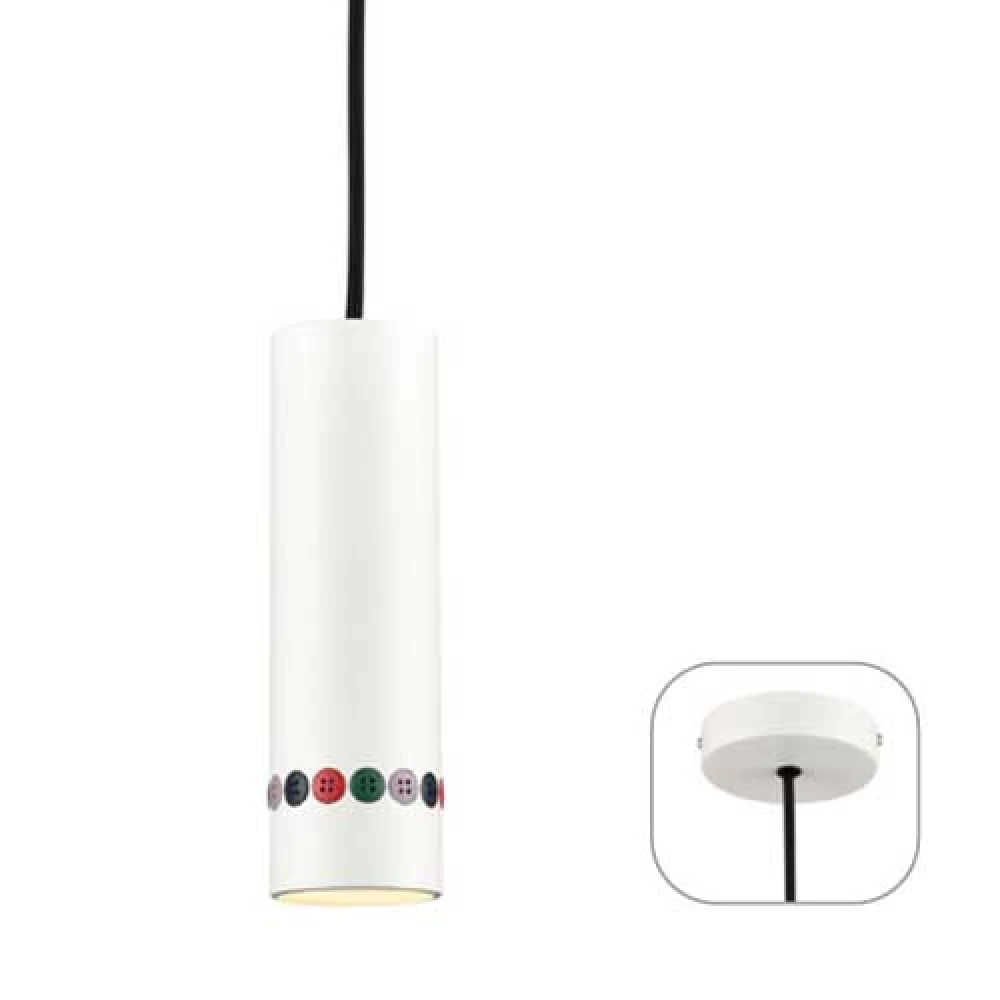 Κρεμαστό Φωτιστικό Μεταλλικό Λευκό 1xGU10 BUTTONS - Aca Decor