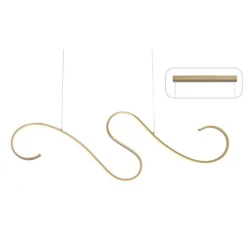 LED Κρεμαστό Φωτιστικό Αλουμίνιο Χρυσό 27W CALISTA - Aca Decor