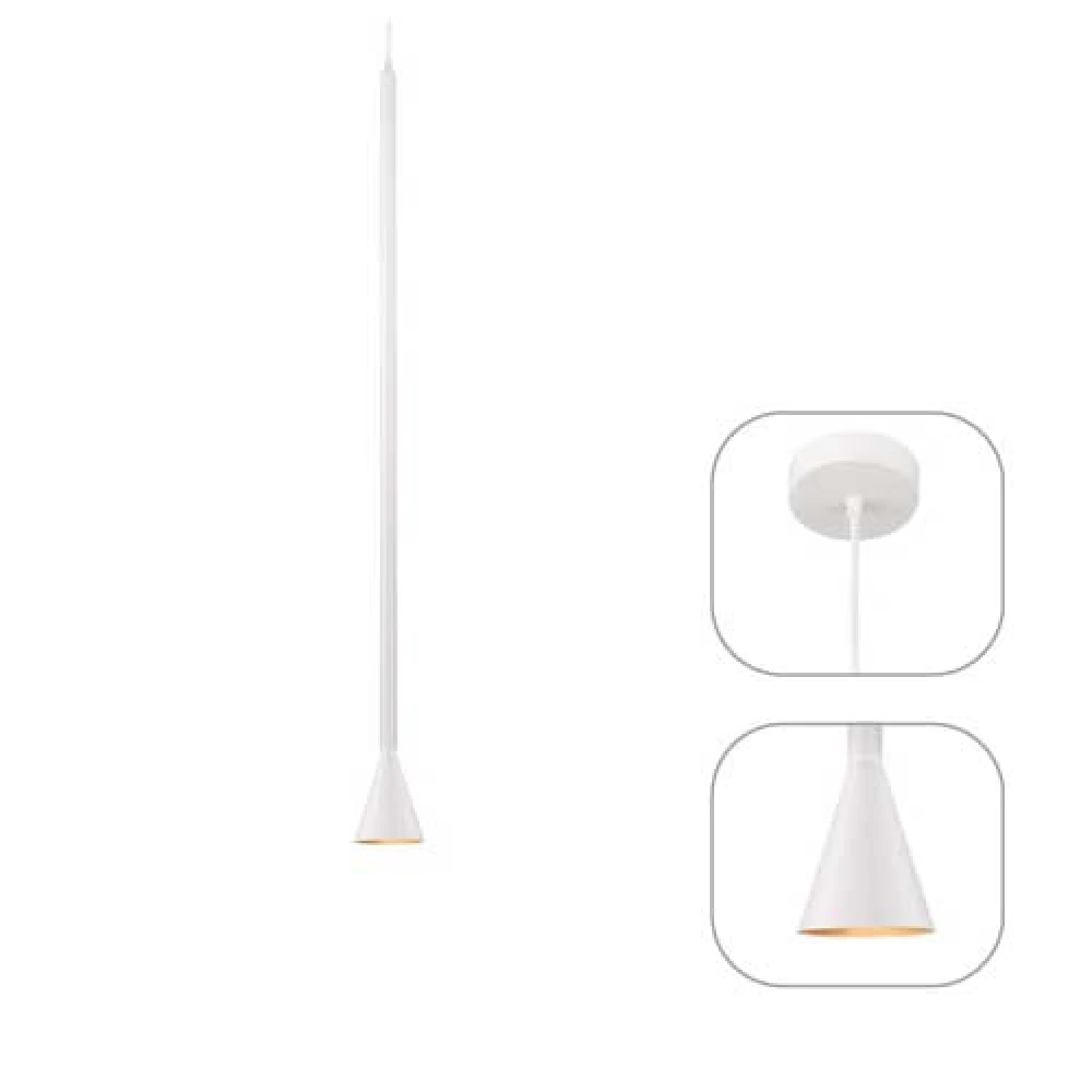 Κρεμαστό Φωτιστικό Μεταλλικό Λευκό 1xGU10 CLOUZOT - Aca Decor