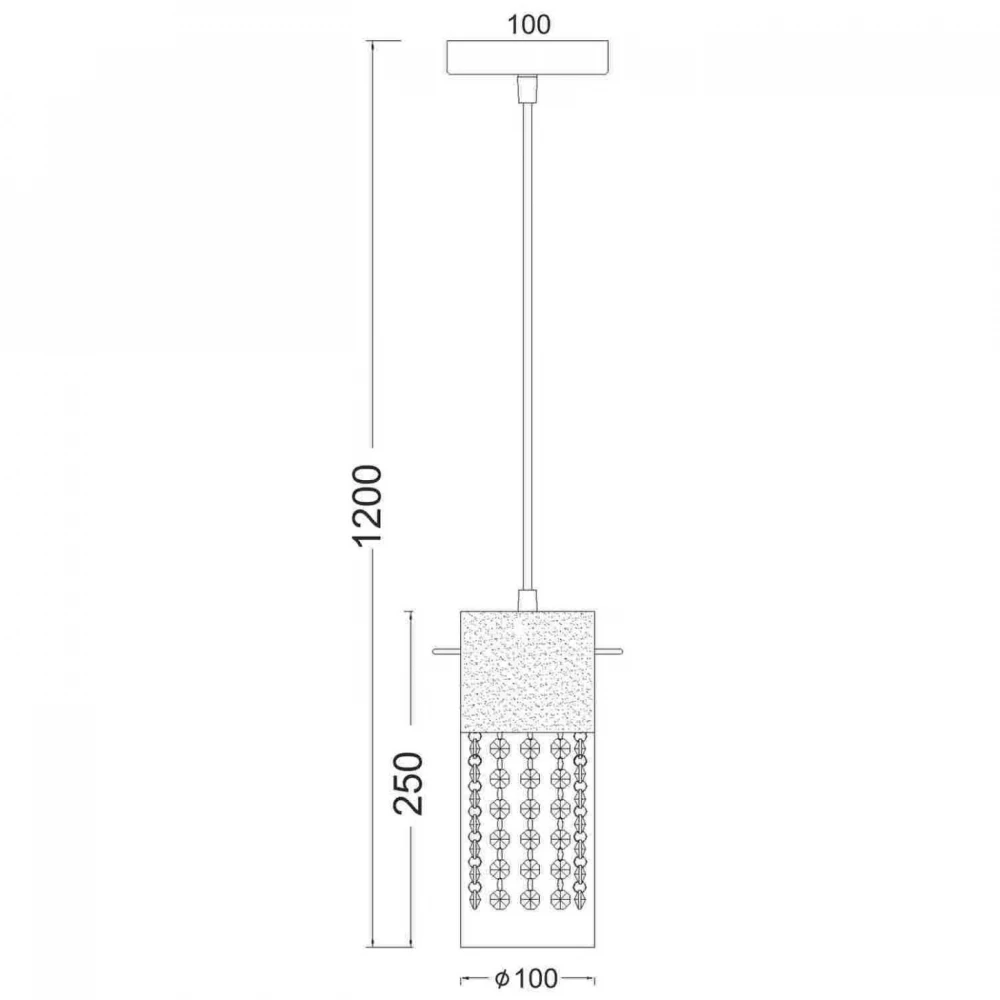 Κρεμαστό Φωτιστικό Οροφής Με Γυαλί Και Κρύσταλλα 1Χ Ε14  - ACA Decor
