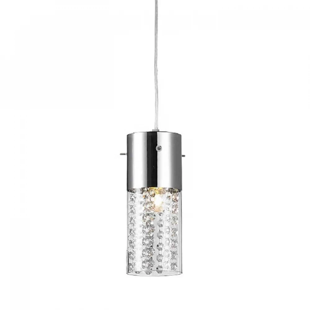 Κρεμαστό Φωτιστικό Οροφής Με Γυαλί Και Κρύσταλλα 1Χ Ε14  - ACA Decor