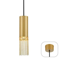 Κρεμαστό Φωτιστικό Μεταλλικό Χρυσό 1xGU10 DOHA - Aca Decor