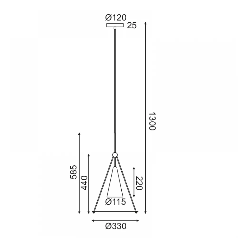 Κρεμαστό Φωτιστικό Μονόφωτο Με Γυαλί Λευκό-Μαύρο Ø33cm 1x E27 - ACA Decor