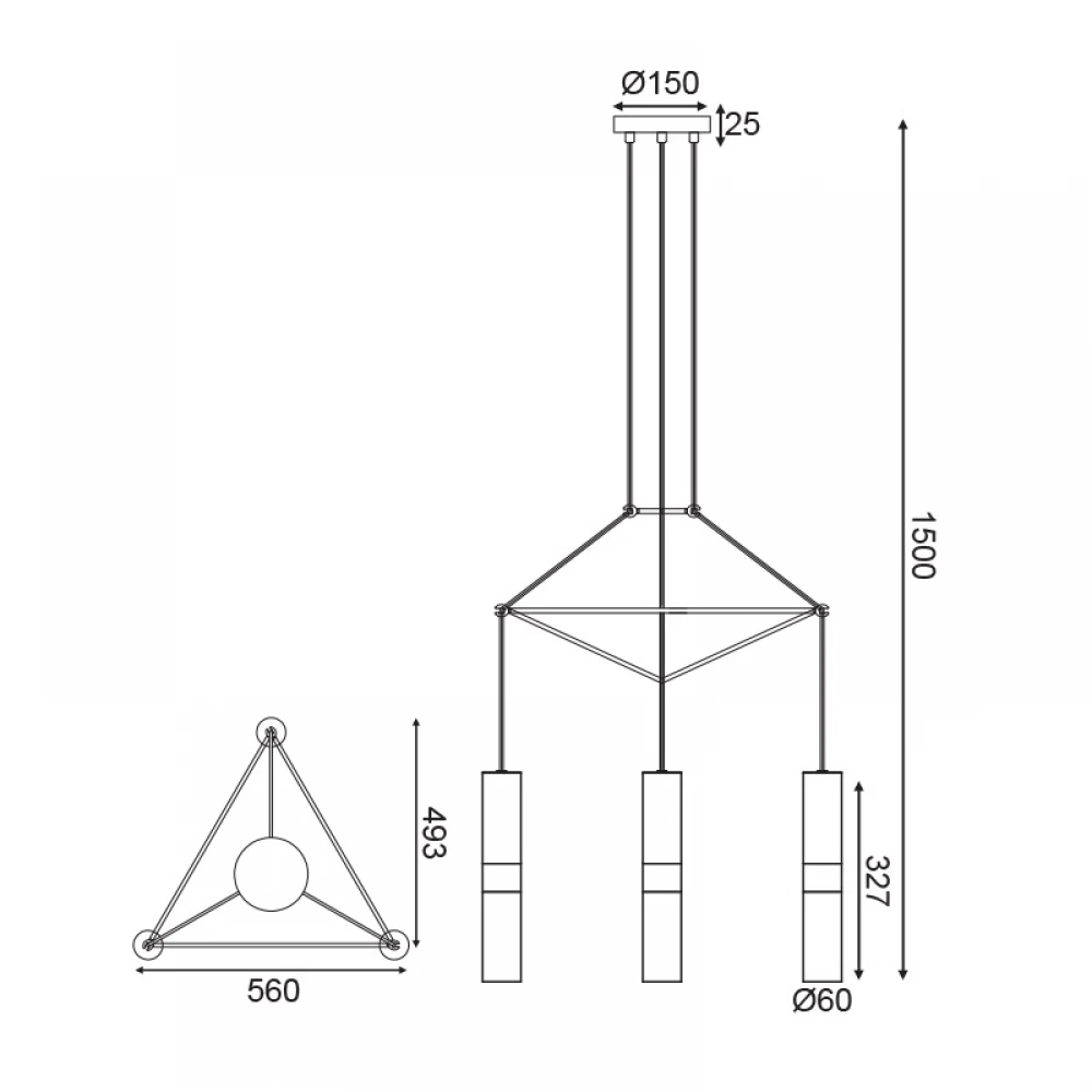 Κρεμαστό Φωτιστικό Μεταλλικό Τρίφωτο Σε Ροζέτα Λευκό και Μαύρο 3x GU10 - ACA Decor