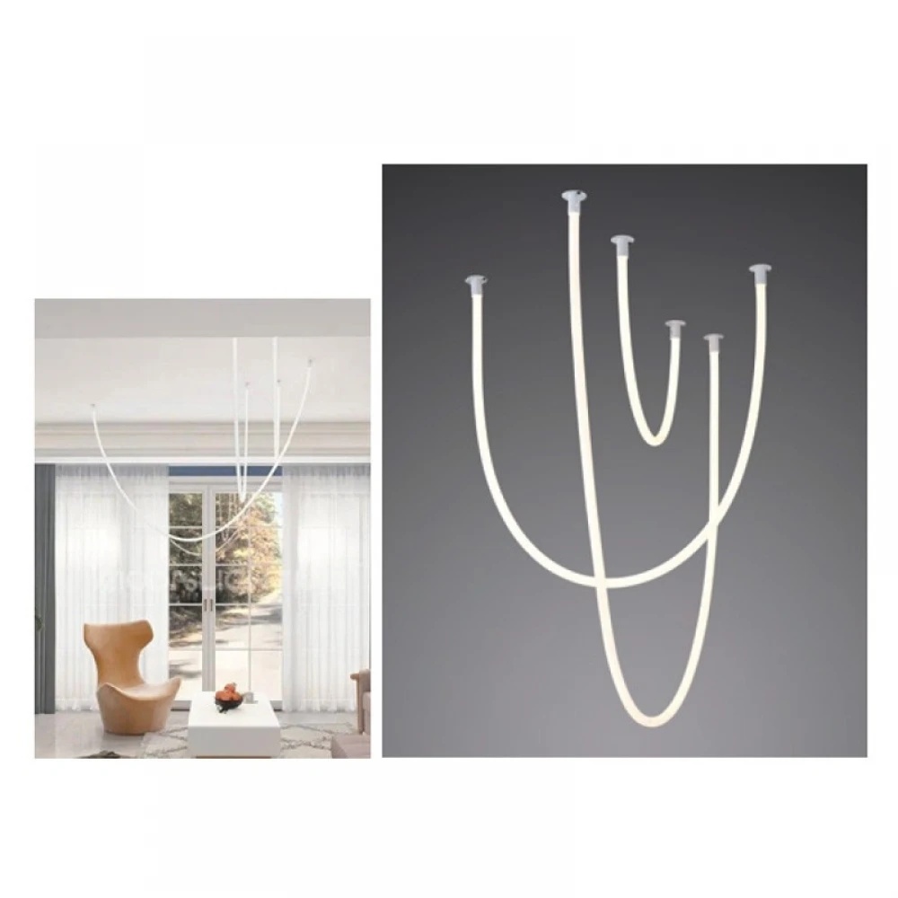 LED Κρεμαστό Φωτιστικό Λευκό Από Σιλικόνη 60W JUNGLE - Aca Decor