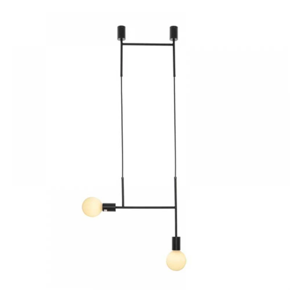 Κρεμαστό Φωτιστικό Μεταλλικό Σε Μαύρο ή Χρυσό Χρώμα 2XE27 KYOTO - ACA DECOR