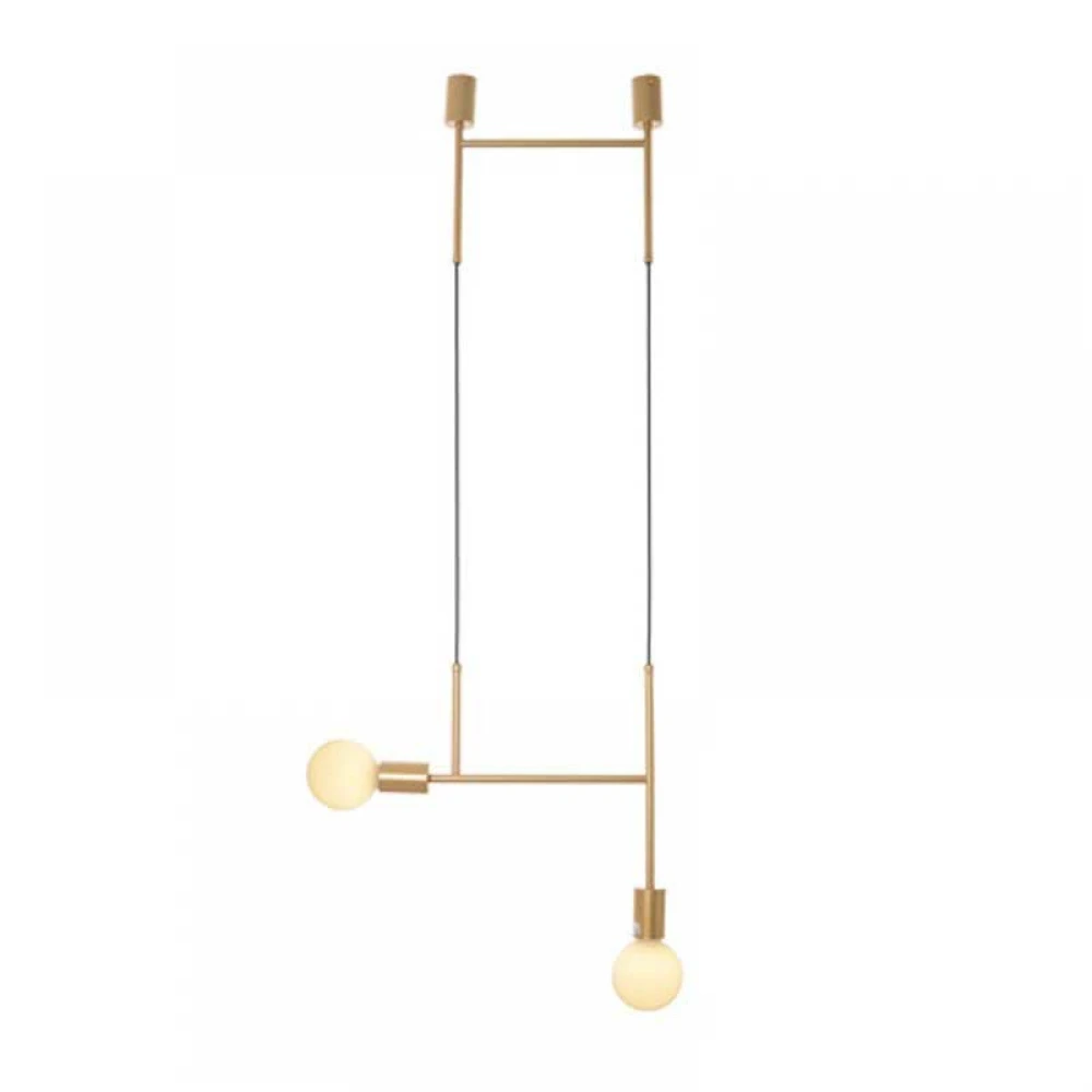 Κρεμαστό Φωτιστικό Μεταλλικό Σε Μαύρο ή Χρυσό Χρώμα 2XE27 KYOTO - ACA DECOR