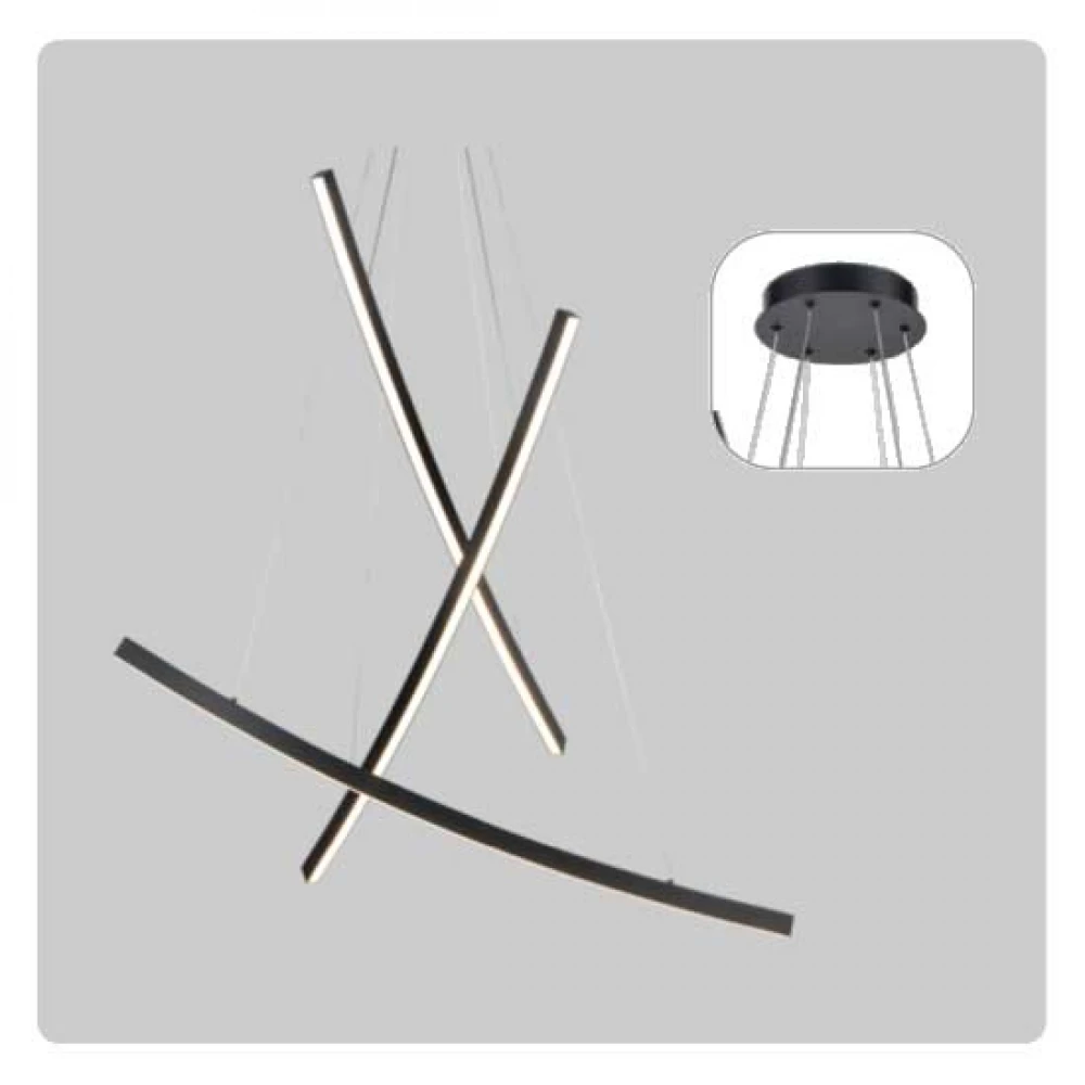 LED Κρεμαστό Φωτιστικό Αλουμίνιο Μαύρο 60W NAAVA - Aca Decor