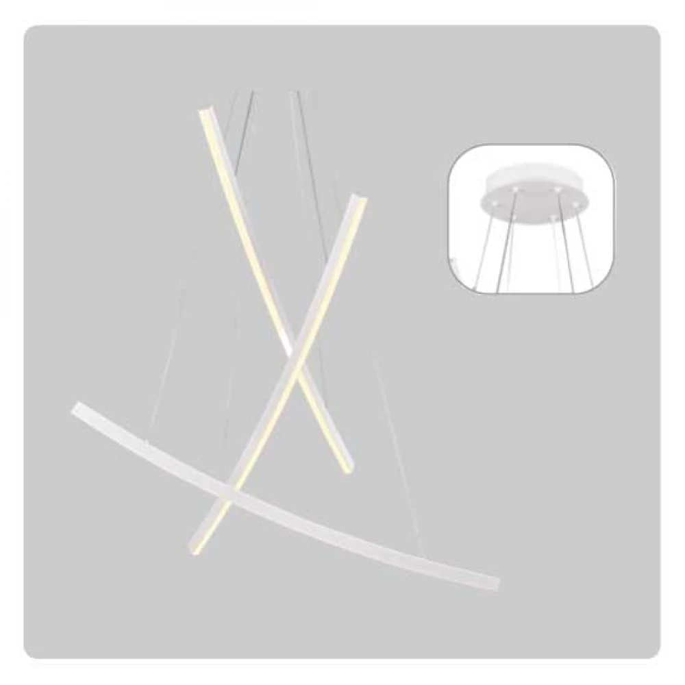 LED Κρεμαστό Φωτιστικό Αλουμίνιο Λευκό 60W NAAVA - Aca Decor