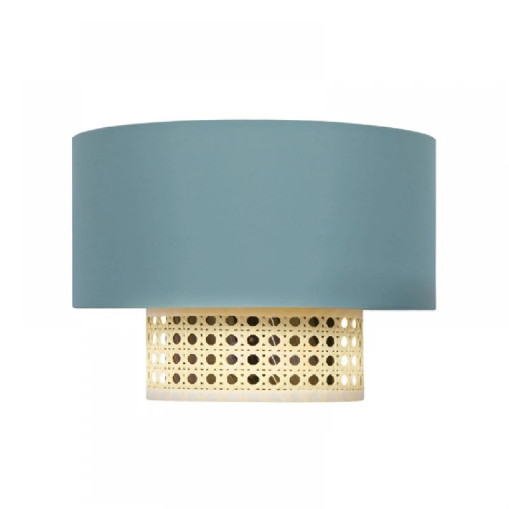 Επίτοιχο Φωτιστικό Από Βεραμάν Ύφασμα και Ψάθα Ραττάν 1xE14 NISYROS - Aca Decor