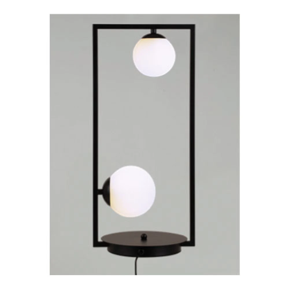 Επιτραπέζιο Φωτιστικό Μαύρο Μεταλλικό Και Λευκό Γυαλί 2xG9 QUADRO - Aca Decor