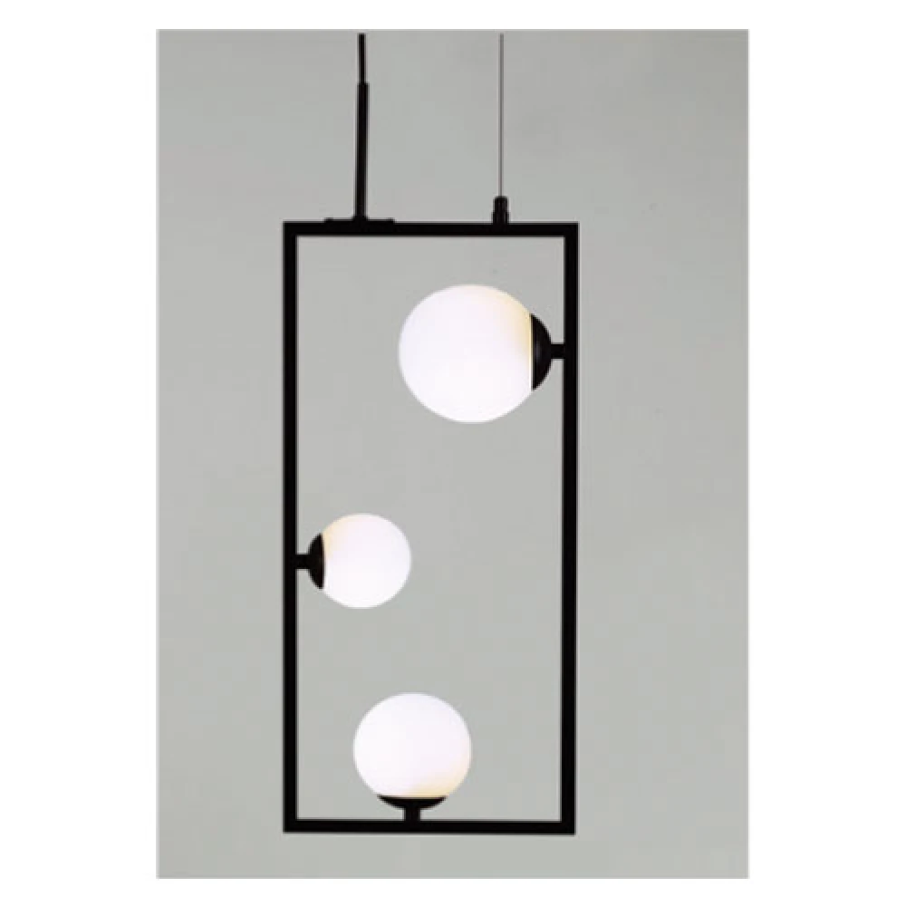 Κρεμαστό Φωτιστικό Μαύρο Μεταλλικό Και Λευκό Γυαλί 3xG9 25x12x120CM QUADRO - Aca Decor