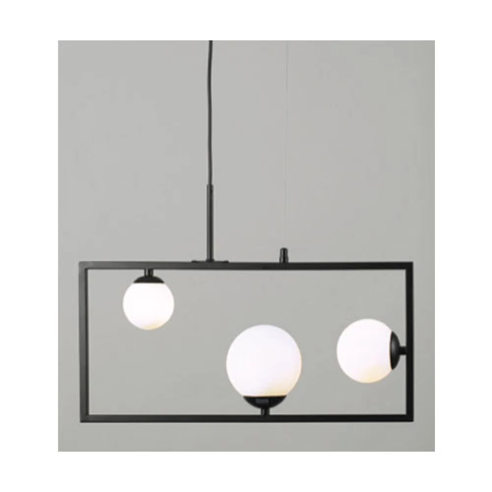 Κρεμαστό Φωτιστικό Μαύρο Μεταλλικό Και Λευκό Γυαλί 3xG9 54x12x120CM QUADRO - Aca Decor