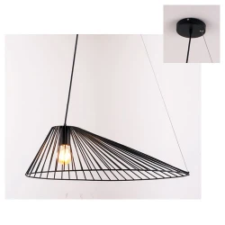 Κρεμαστό Φωτιστικό Μαύρο Μεταλλικό 1xE27 CAPPELLO  - Aca Decor