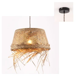 Κρεμαστό Φωτιστικό Από GRASS RATTAN 1x E27 ANDROS - Aca Decor