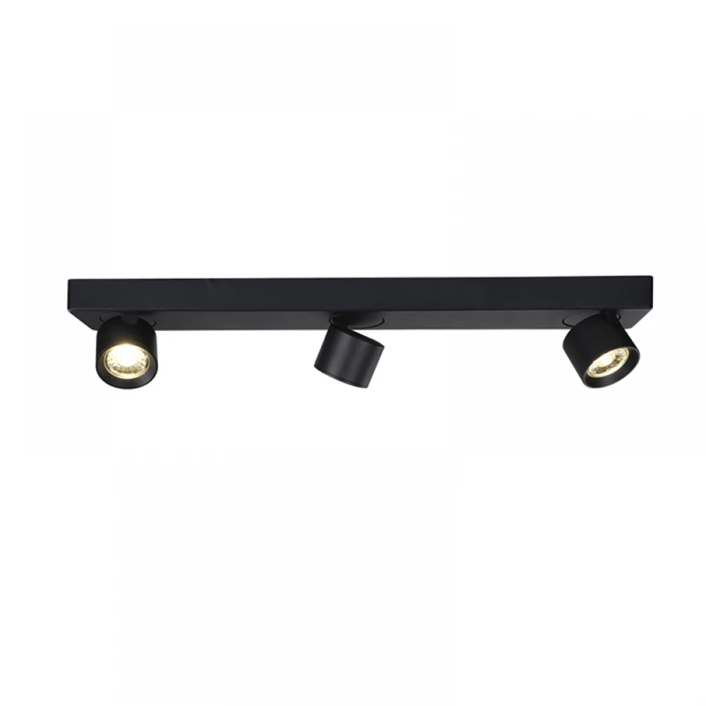 LED Σποτ Τρίφωτο Σε Μαύρο Χρώμα 15W COB  PLUTO - Aca Decor